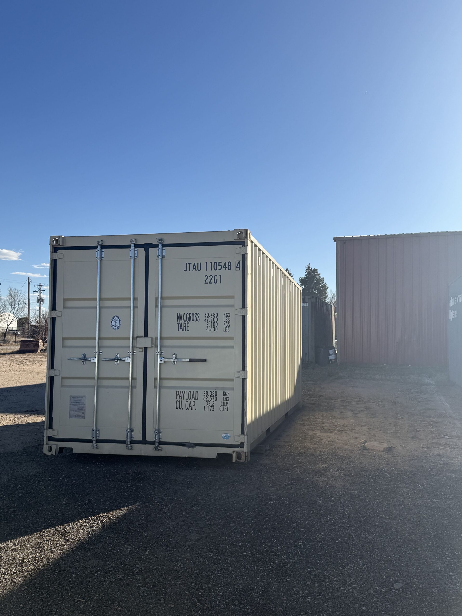 20 foot shipping container with double doors for sale in Denver, CO